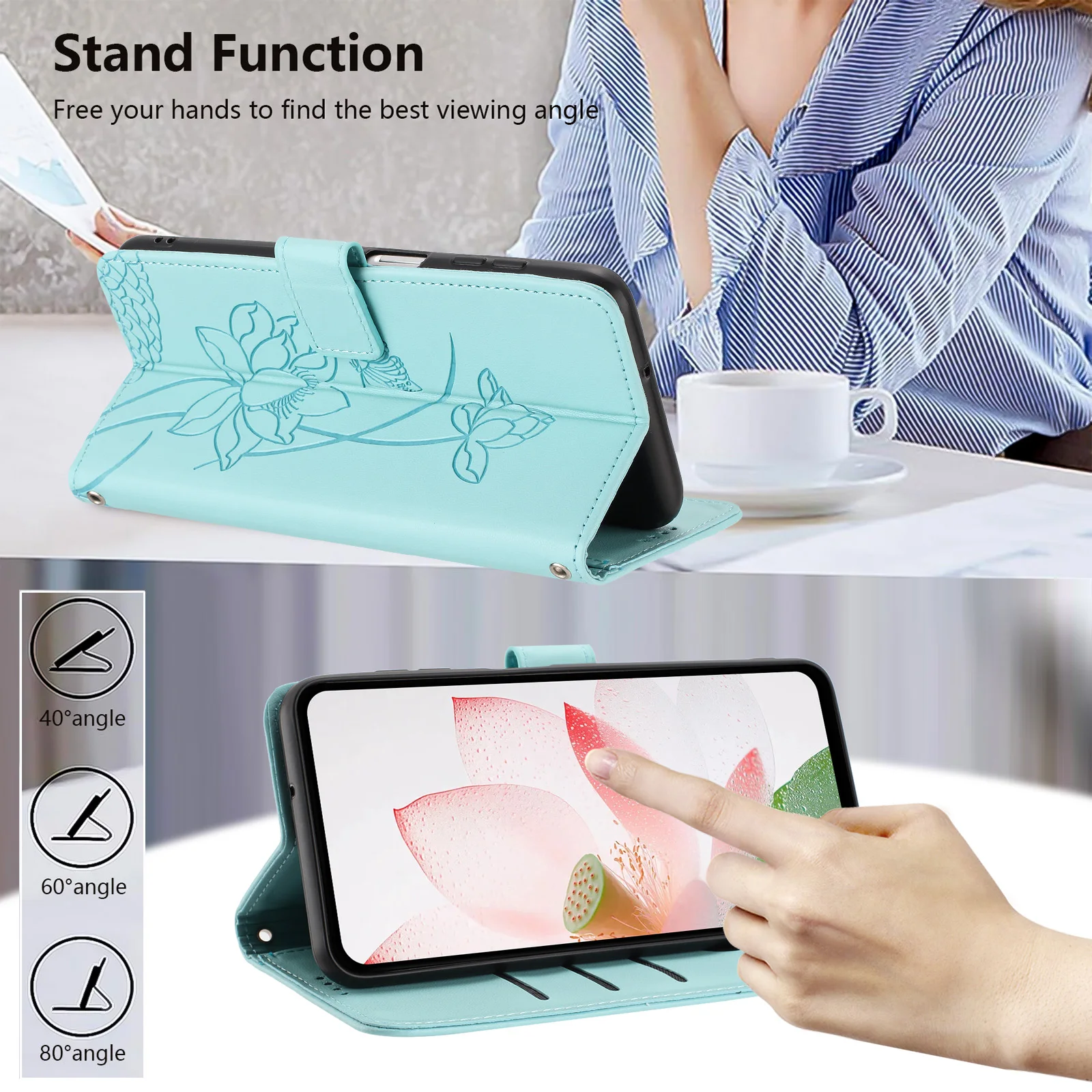 Custodia a portafoglio per telefono in pelle fiore 3D Supporto per libro per Google Pixel 10 9 Pro XL 8 7 9A 8A 7A 6A Slot per schede Custodia protettiva Flip Cover