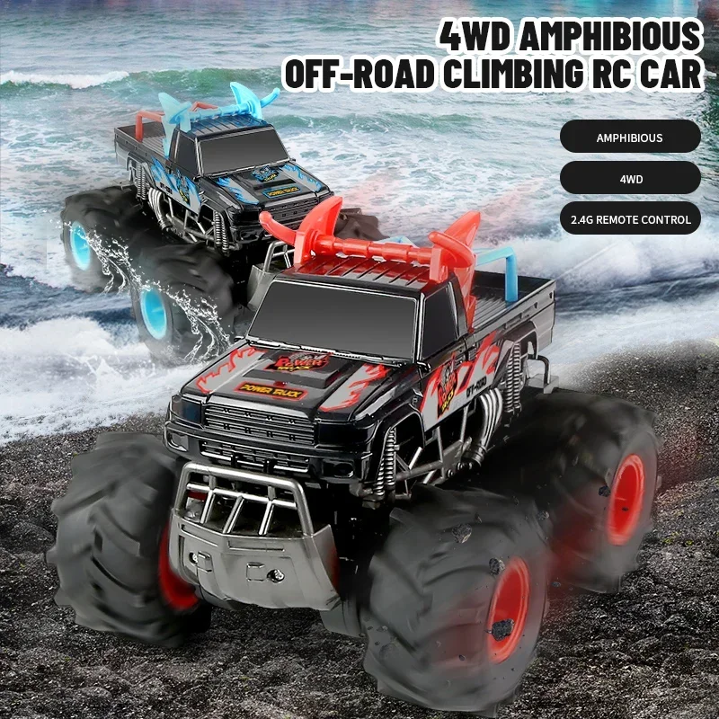 2.4G Amphibious Climbing Four-wheel Drive Drift Racing Car Long Battery Life Stunt Waterproof Double-sided Car Children's Toy