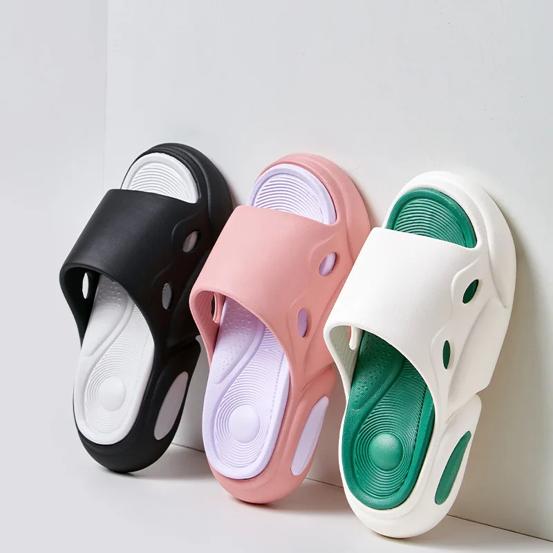 Bebealy Summer Flat Sandals Soft Women Slippers Outdoor Platform Beach Sandals 2024 Summer Slippers Indoor Home Flat Slippers