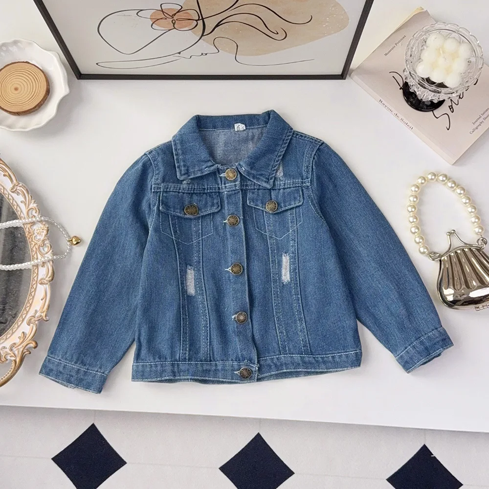 

Girls New Cartoon Pattern Turn-down Collar Coat 1 Pc Children Fashion Casual Jackets Clothing 3-8 Years