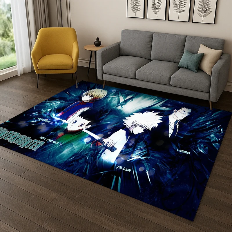 Anime Hunter × Hunter HxH Cartoon Carpet Rug for Bedroom Living Room Sofa Playroom Doormat Home Decor,Kid Area Rug Non-slip