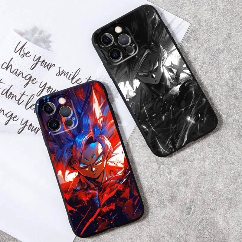 Trend D-Dragon Ball Z Art For iPhone 15 14 13 12 11 XS XR X 8 7 SE Pro Max Plus Mini Black Back Phone Case