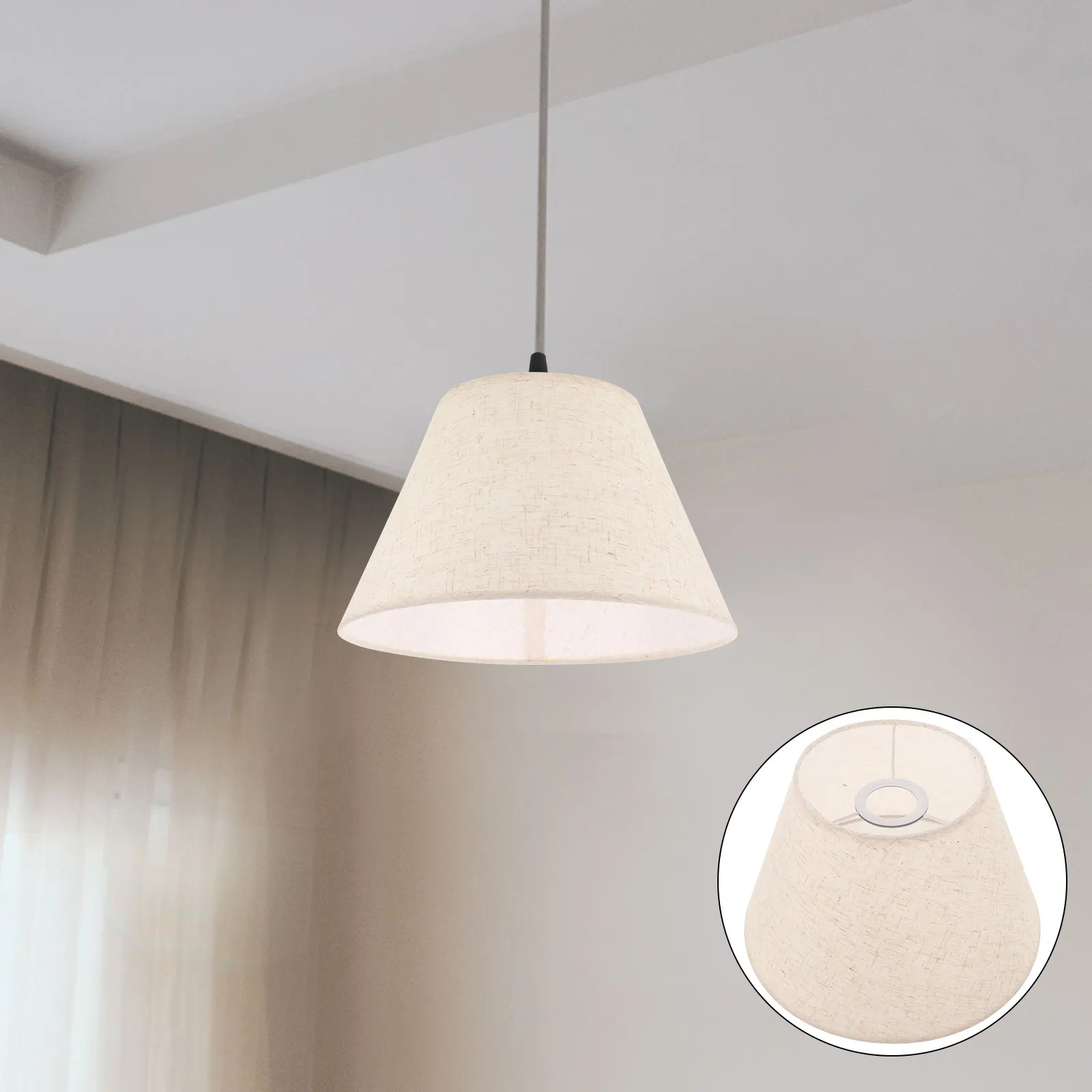 

Vintage Style Pendant Lamp Shade Replacement Fabric Lampshade Cover For Chandelier Bedroom Living Room Hanging Light Shades Only