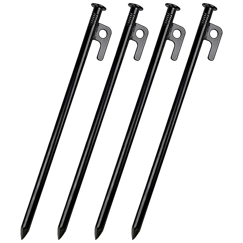

AD08-4 Pack Tent Stakes Heavy Duty Metal Tent Pegs For Camping Steel Tent Stakes Unbreakable And Inflexible
