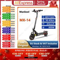 MX-14 EScooters 800W Peak Power 48V13AH Battery Maximum Mileage 45km Off-Road Tire Electric Scooter Adults Foldable E-Scooter