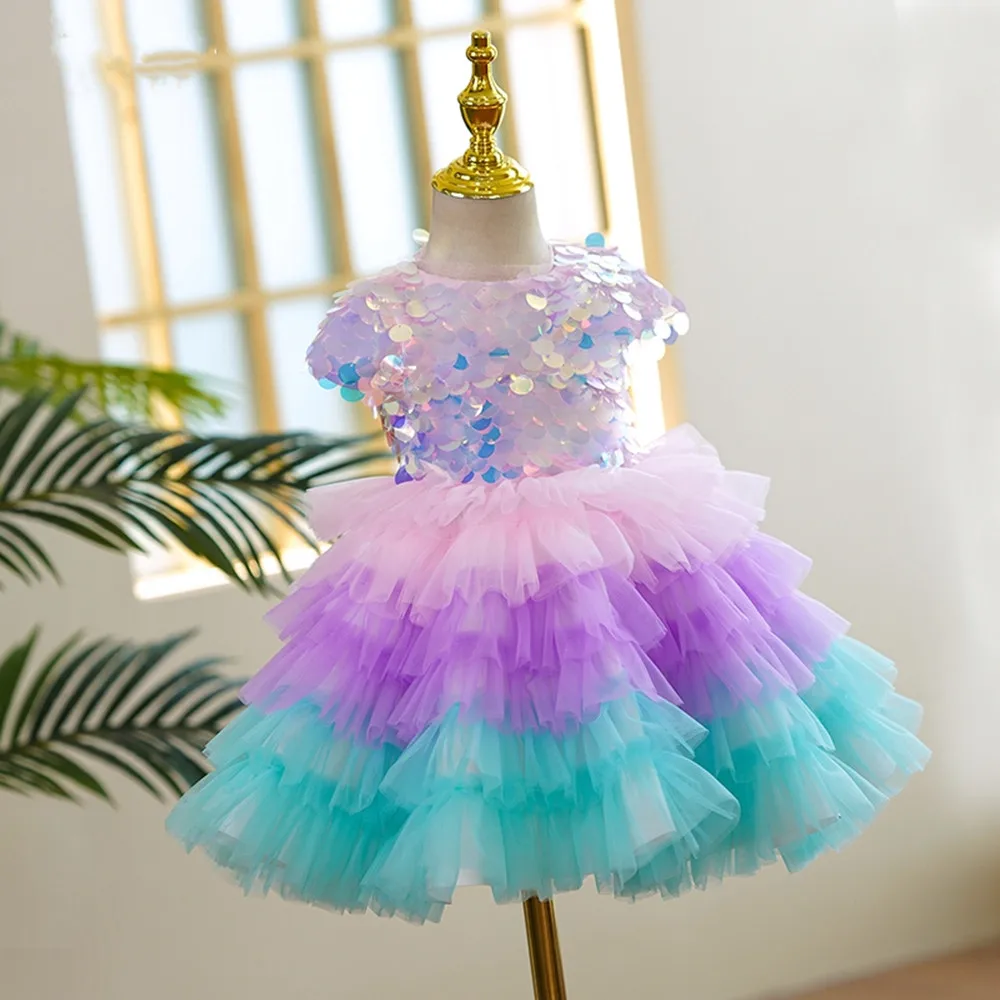 Robe à Paillettes pour Fille, Tutu d'Anniversaire, Accessoires de Photographie, de ix, à Fleurs