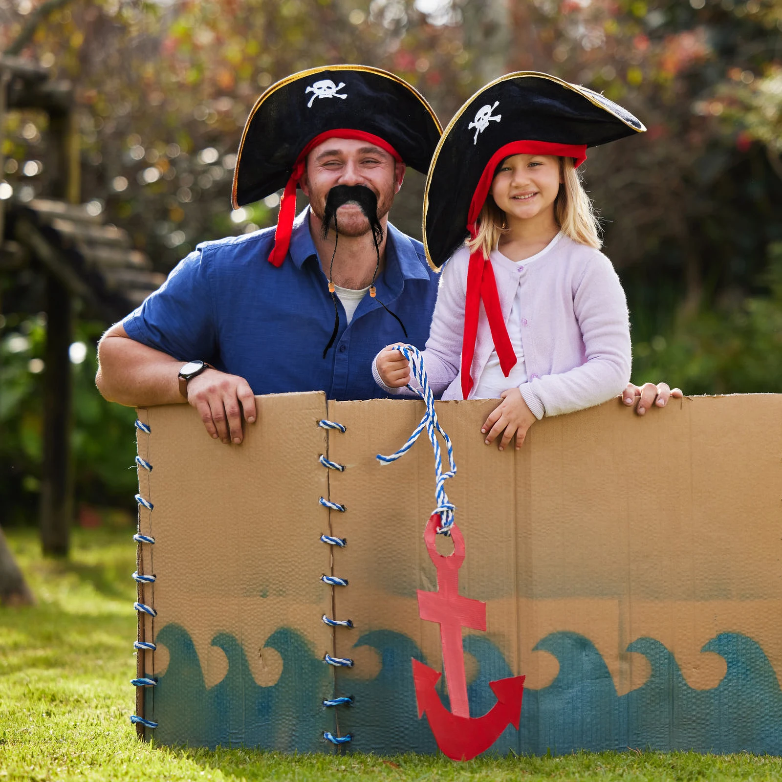 

Black Realistic Pirate Mustache For Men Halloween Costume Accessories Party Supplies Funny Props Durable Comfortable Fit