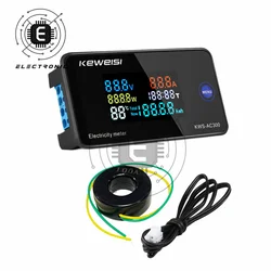 AC 50-300V Voltmeter Ammeter KWS Power Energy Meter LED Digital AC Wattmeter Electric Meter with Reset Function 0-100A