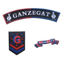 Carnival Blue And Red Patches Ganzegat Emblem for Clothing Iron on Embroidered Sew Applique Patch Badge