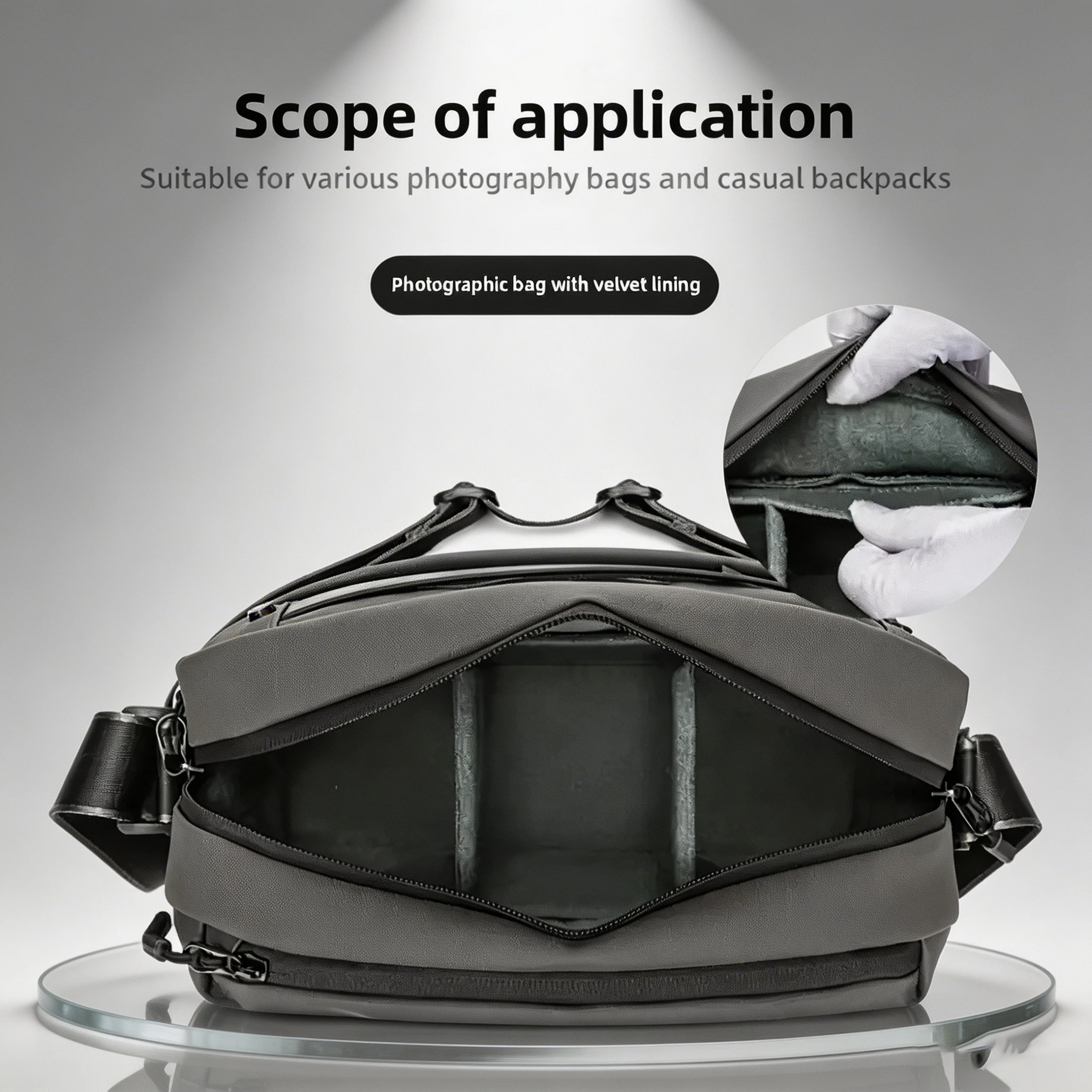 Camera Insert Bag Foldable Padded Adjustable Divider Moistureproof Shockproof Inner Case for DSLR SLR Mirrorless Lens Travel