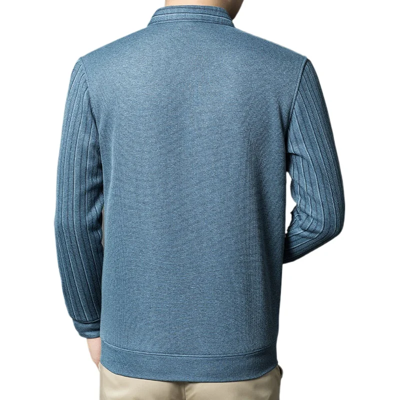 High-end zakelijke nep twee gebreide truien heren winter fluwelen dikke gebreide trui sociale casual herenkleding