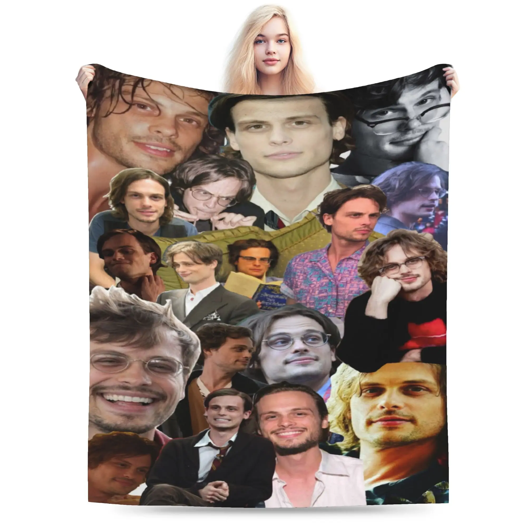 Matthew Gray Gubler Collage Blanket Quality Soft  Throw Blanket Winter Girls Boys Couch Bed Street Trend Bedspread