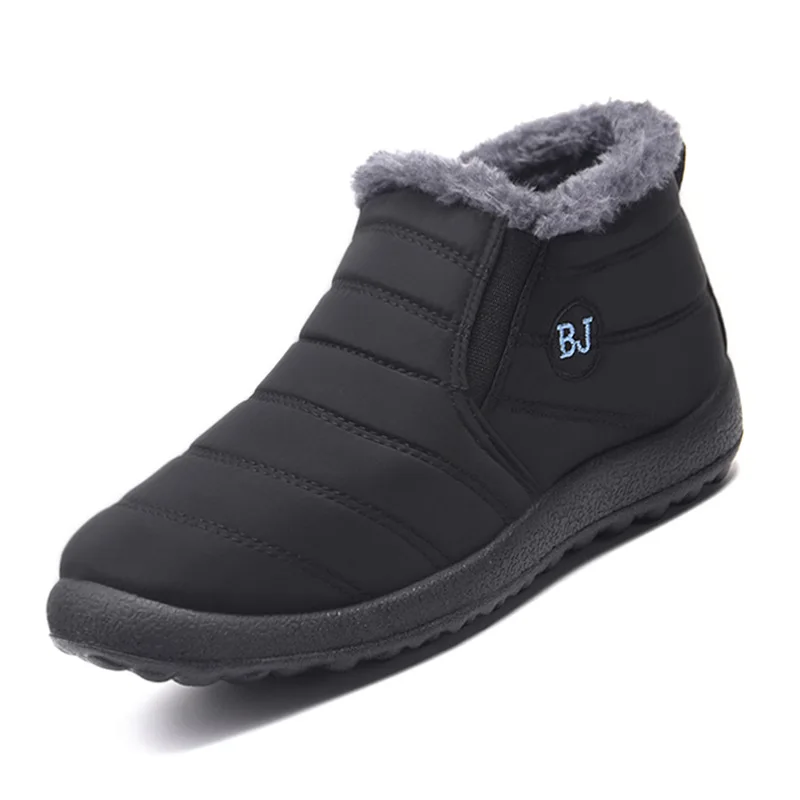 New cotton shoes with plush insulation short boots, casual cotton boots, anti slip, lightweight, fashionable snow boots