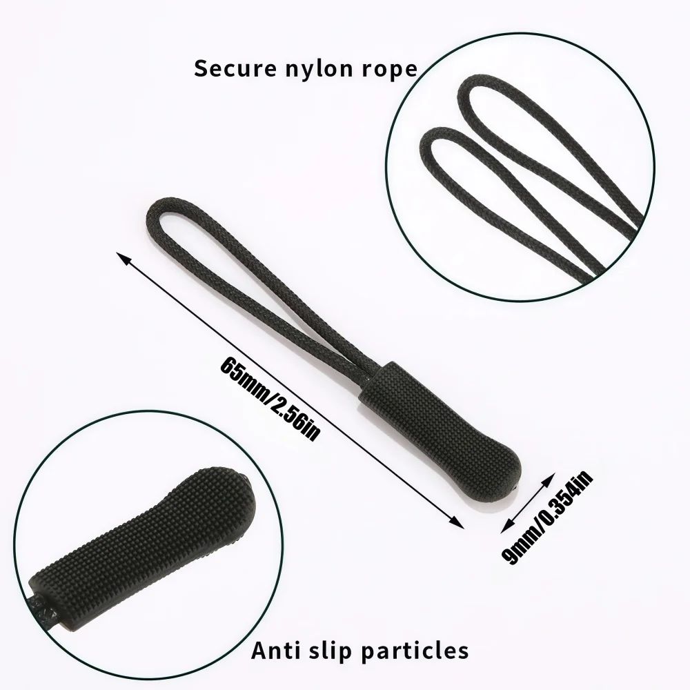 20 Pcs/Pack Colorful Replacement Zipper Pulls Cord Extender for Backpacks Jackets Luggage Purses Handbags
