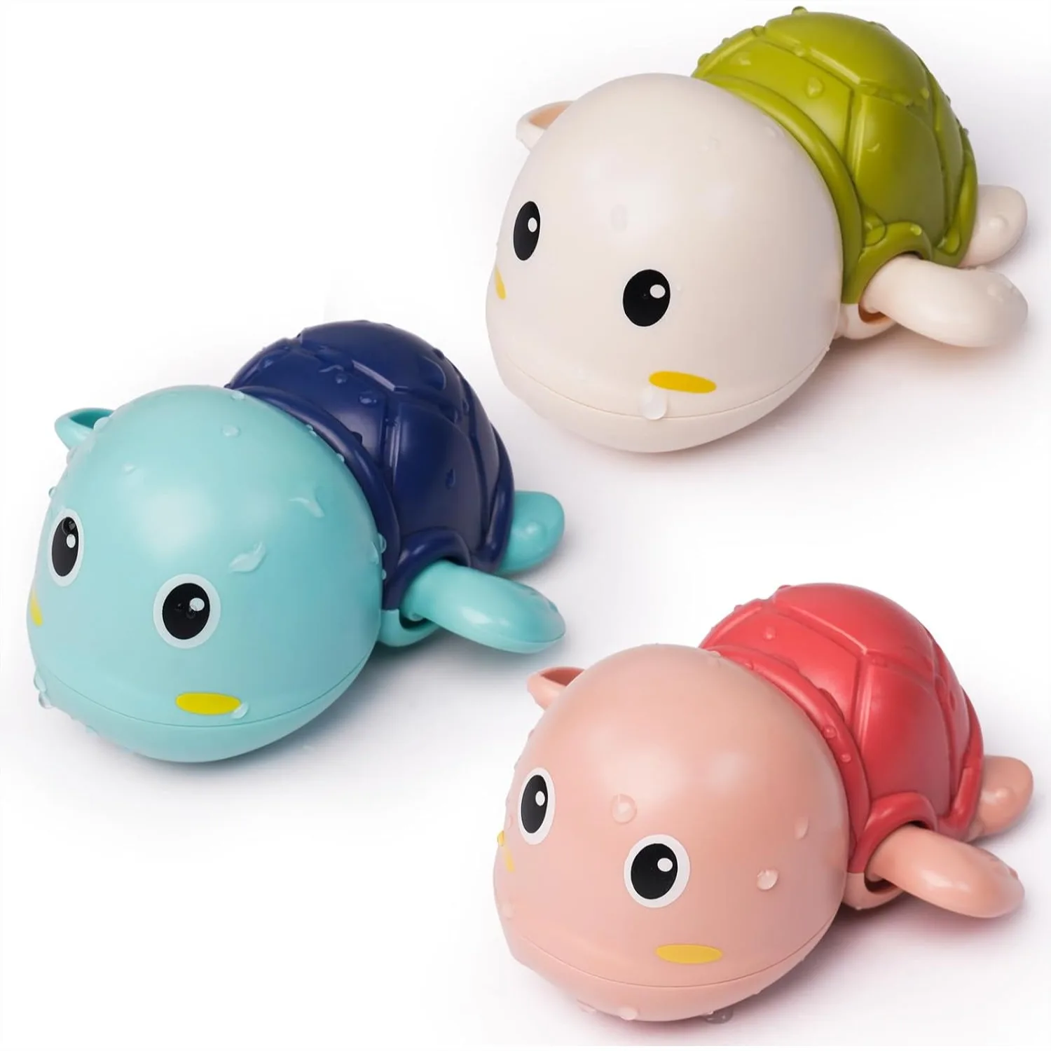 

Bath Toys 3 Pack with 3 Colors, Cute Swimming Turtles Wind Up Toys for Baby Toddlers 1+ Years Old, Floating Bath Pool Toys for