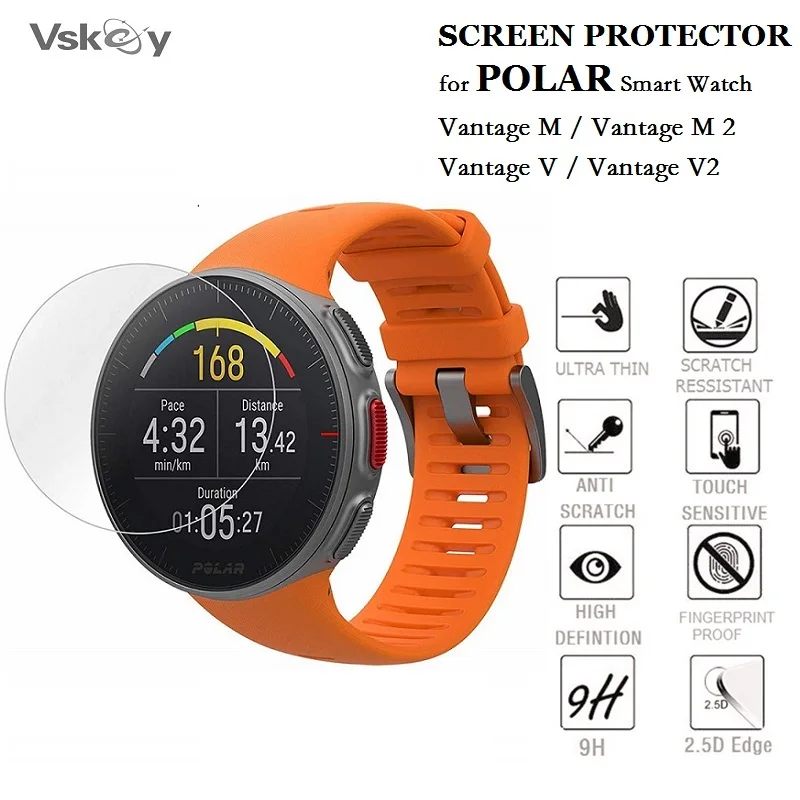 5PCS Smart Watch Screen Protector for Polar Vantage V / V2 Tempered Glass Anti-Scratch Protective Film for Vantage M / M2