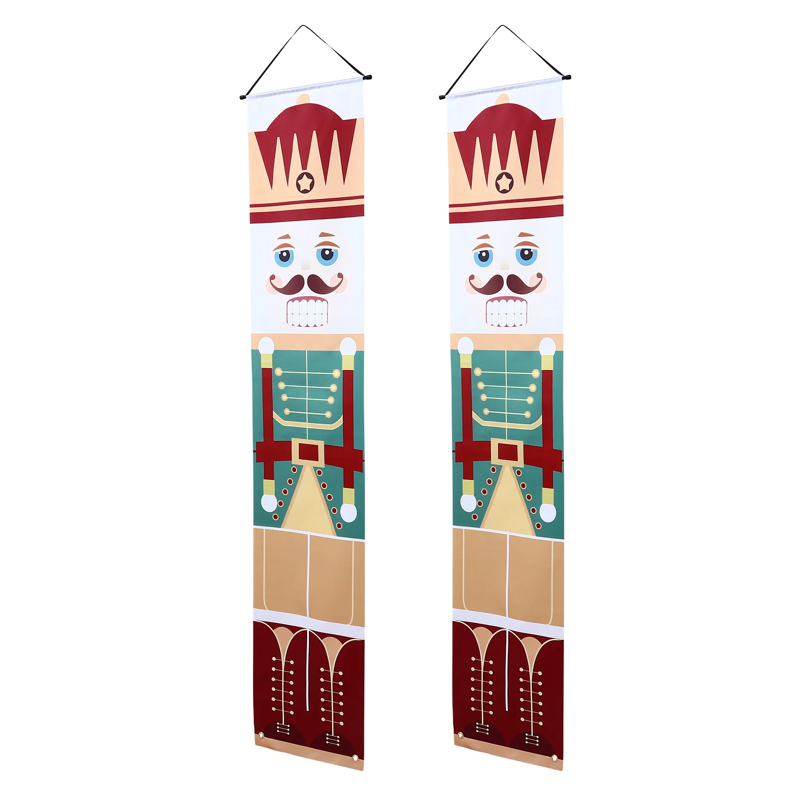 

1 Pair Christmas Porch Banners Walnut Soldier Themed Door Hanging Decor For Home Party Wall Festival Couplet Pendant Xmas