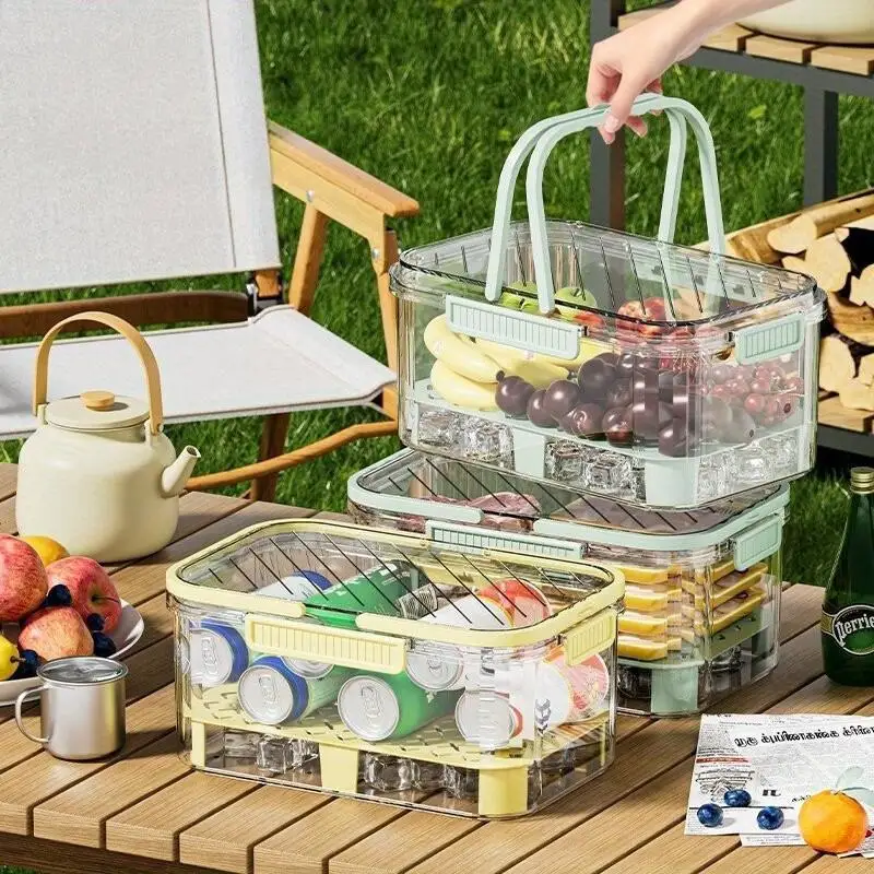 

Handheld Portable Fresh-keeping Box Outdoor Camping Spring Outing Picnic Fruit Bento Box Refrigerator Refrigerated Sealed Box
