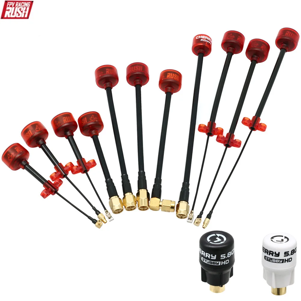 Rush Cherry Antenna FPV 5.8G Antenna LHCP RHCP SMA MMCX UFL IPEX long range Antenna Connector Adapter Stubby For Racing Drone