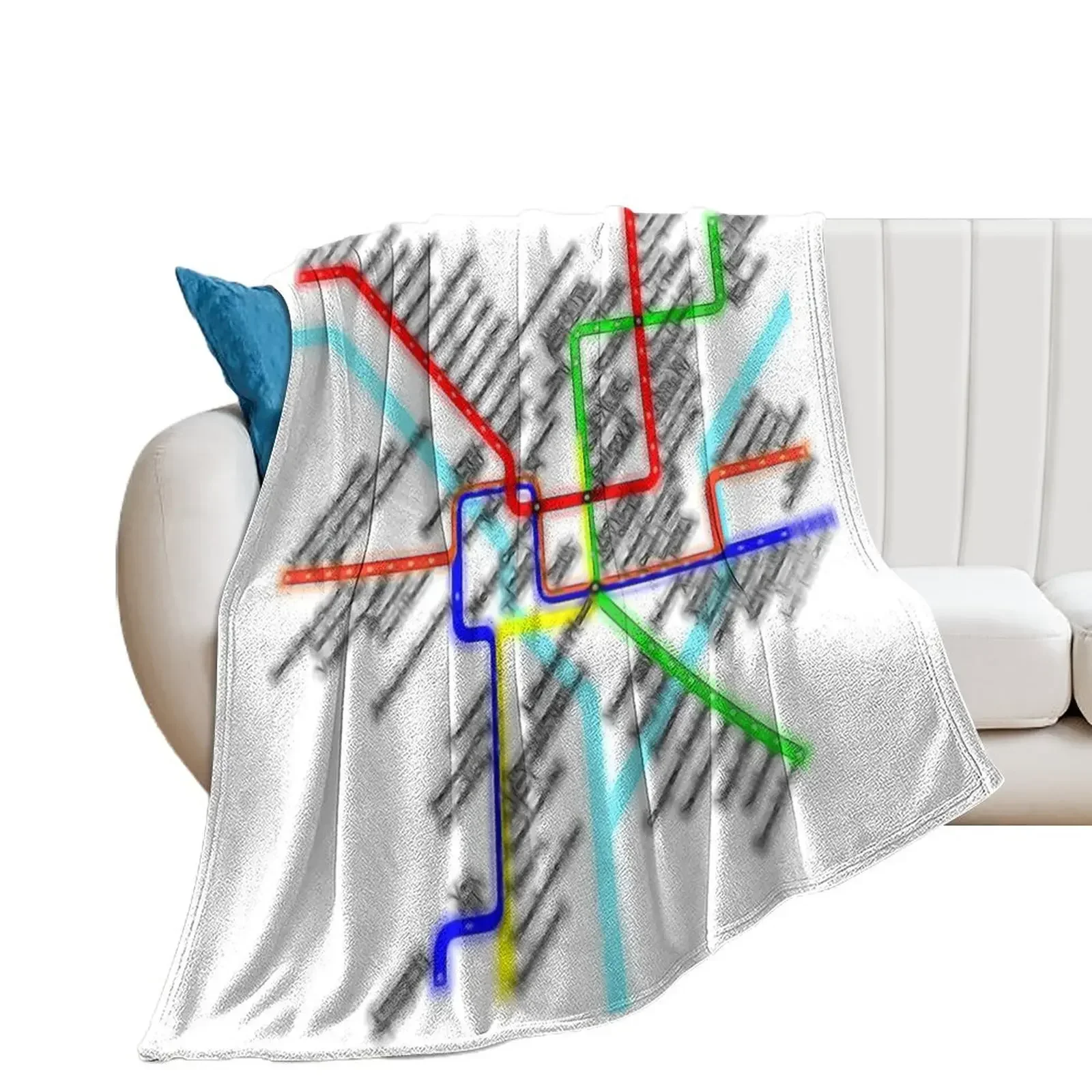 Washington DC Metro Map Throw Blanket heavy to sleep Blankets For Sofas sofa bed Fashion Sofas Blankets