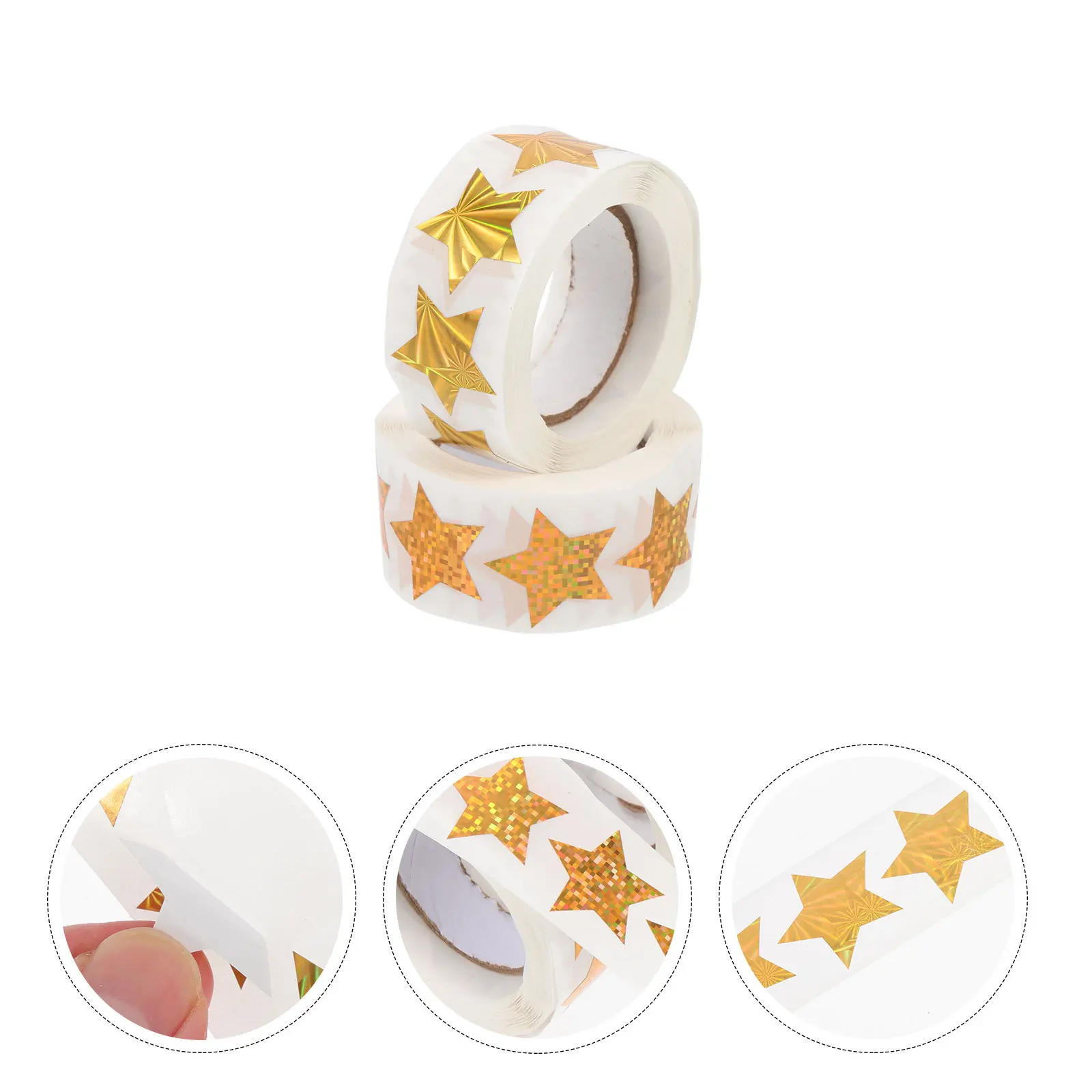 

2 Rolls Star Stickers Kids Reward Coated Paper Self-Adhesive Shiny Gold Star Shape for Classroom Supplies Decoration Craft DIY