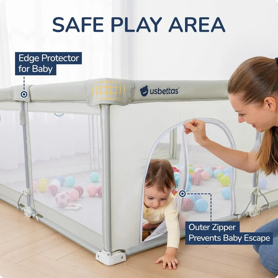 روضة أطفال قابلة للطي روضة أطفال محمولة للأطفال والرضع 50*50 بوصة قلم لعب للسفر مع 4 مقابض حقيبة حمل لعب الطفل Y #5