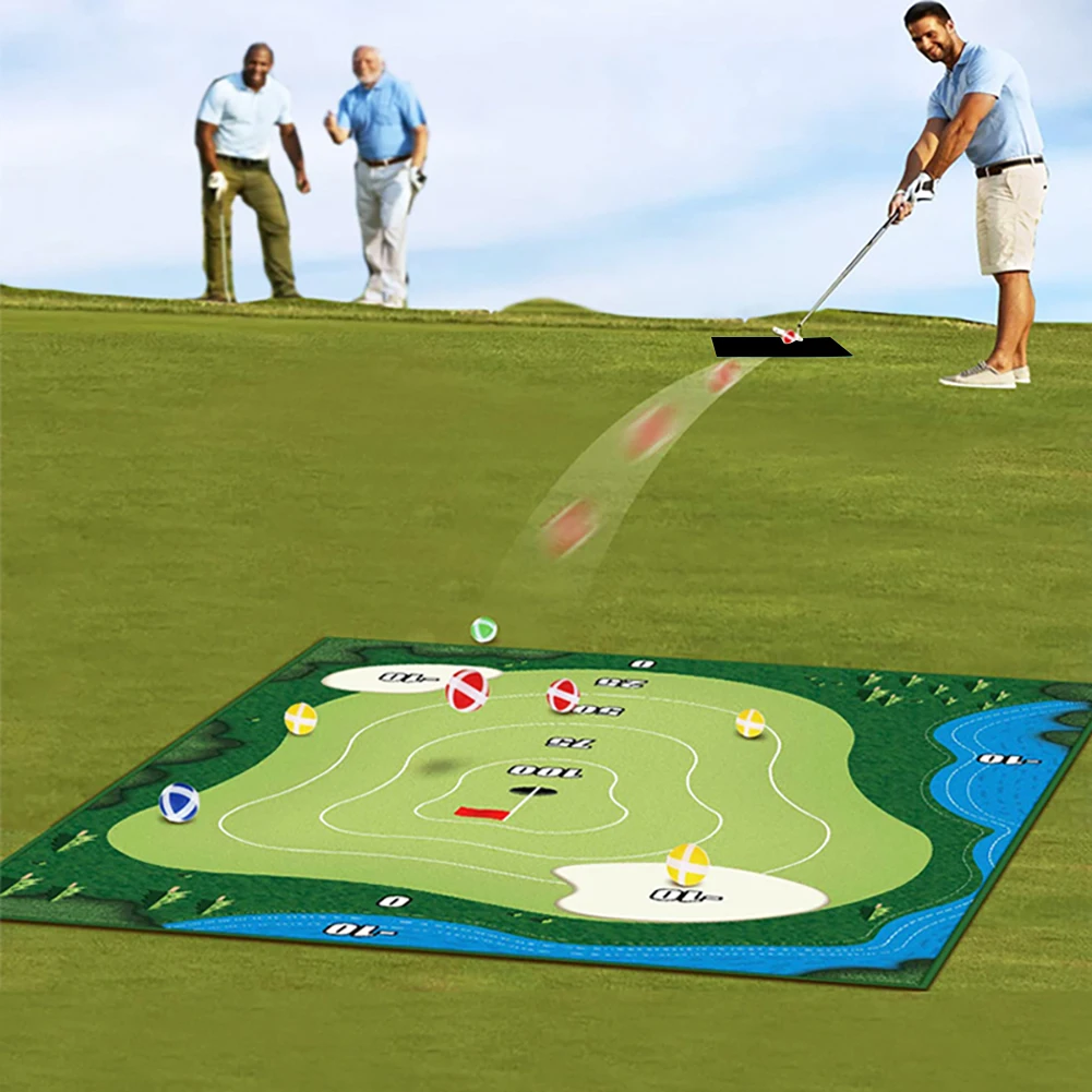 Golf Training Mat Funny Golf Training Aid Equipment Parent-child Interactive Outdoor Toys Travel Companion Easy Storage