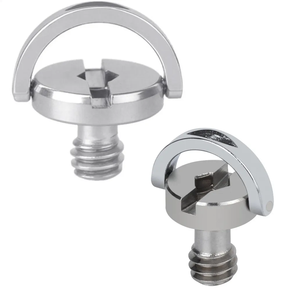 

4Pcs Camera Handle Quick Release Screws D Ring Stainless Steel Metal 14 20 Thread Screws for Tripod Ball Head Lens Collar Plate