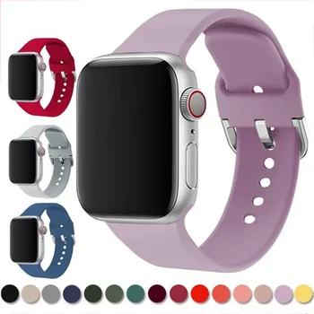 Soft Silicone Strap For Apple Watch Band 41mm 45mm 38mm 42mm 40 41mm Smart Watchband