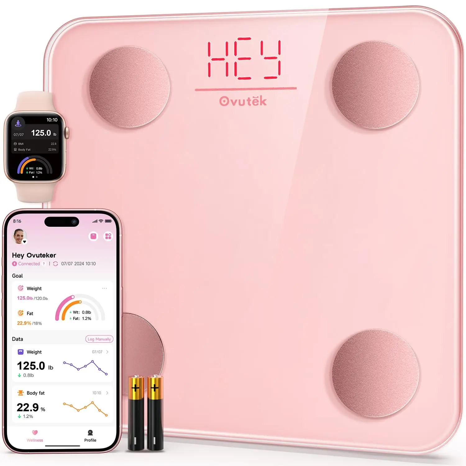 

Smart Scale for Body Weight, Digital Bathroom Scale with BMI & Body Fat Tracking, App-Connected, Compact Design, 400lb Capacity,