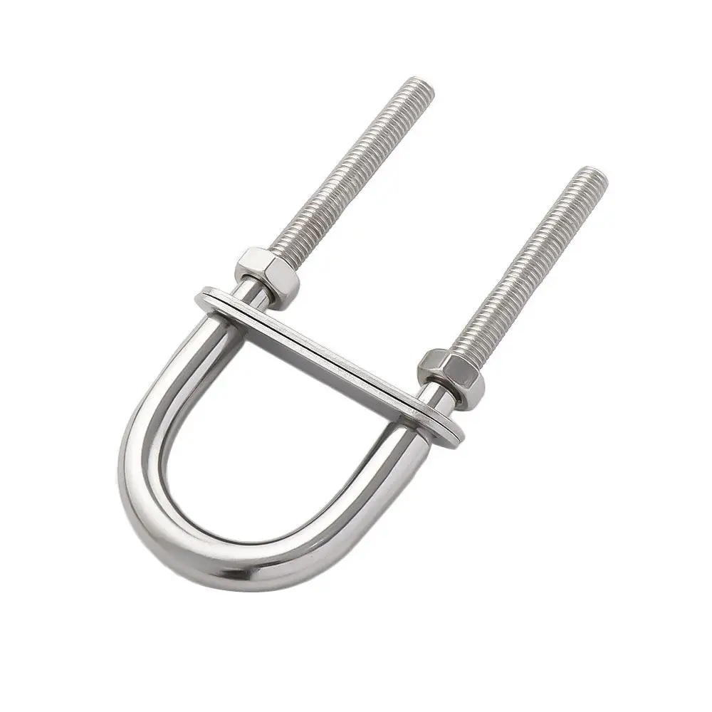 304 Stainless Steel Boat Hardware U-bolt Metal U-bolt Yacht accessories Screw with Nut Bow Stern Eye Rope Rigging Screw Pads