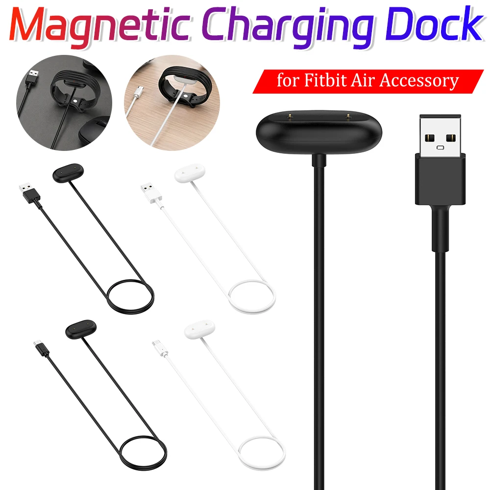 Magnetisches Ladegerät für Fitbit Air Armband USB-A Typ-C 1M Kabel ABS PVC Kupferkern Schnellladestation Tragbare Halterung