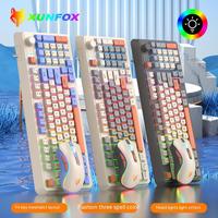 New Xunsvfox K820 Wired Contrast Esports Game Keyboard And Mouse Set Mechanical Feel RGB Backlight 94-keys For Desktop  Laptop