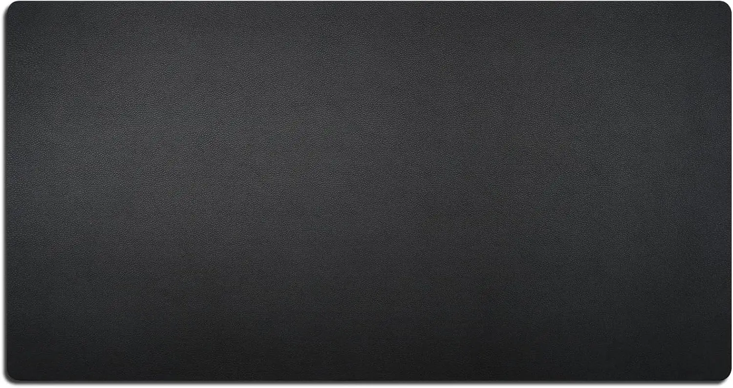 

Leather Desk Blotter Pad, 34x17 Inches, Flat Non-Slip Waterproof Black for Office Use