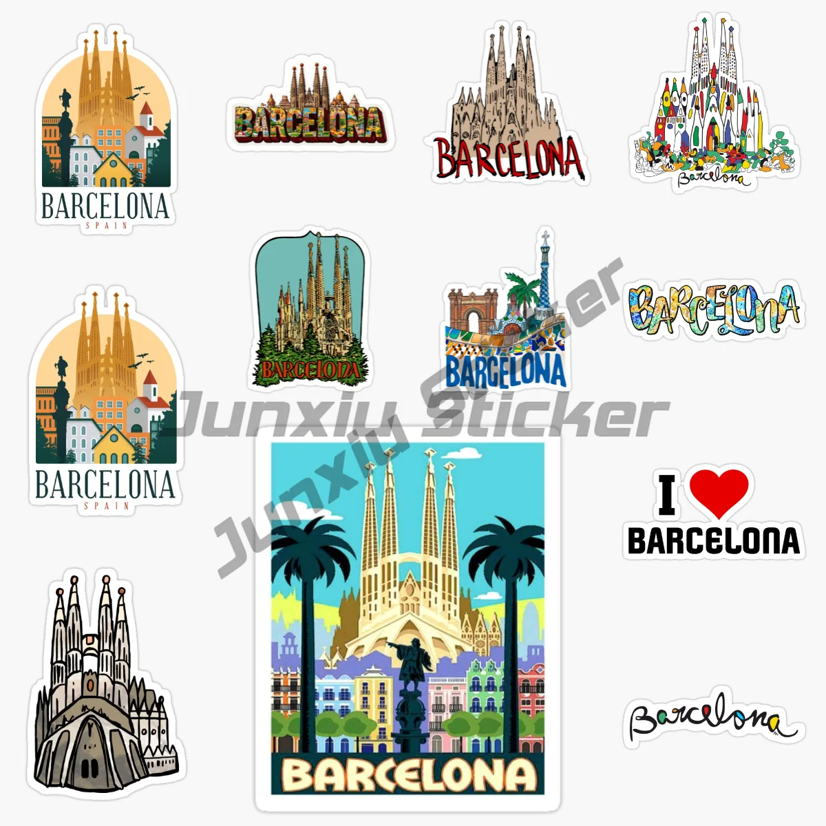 

Barcelona Scenery Vinyl Car Stickers Self-adhesive Stickers in Spain