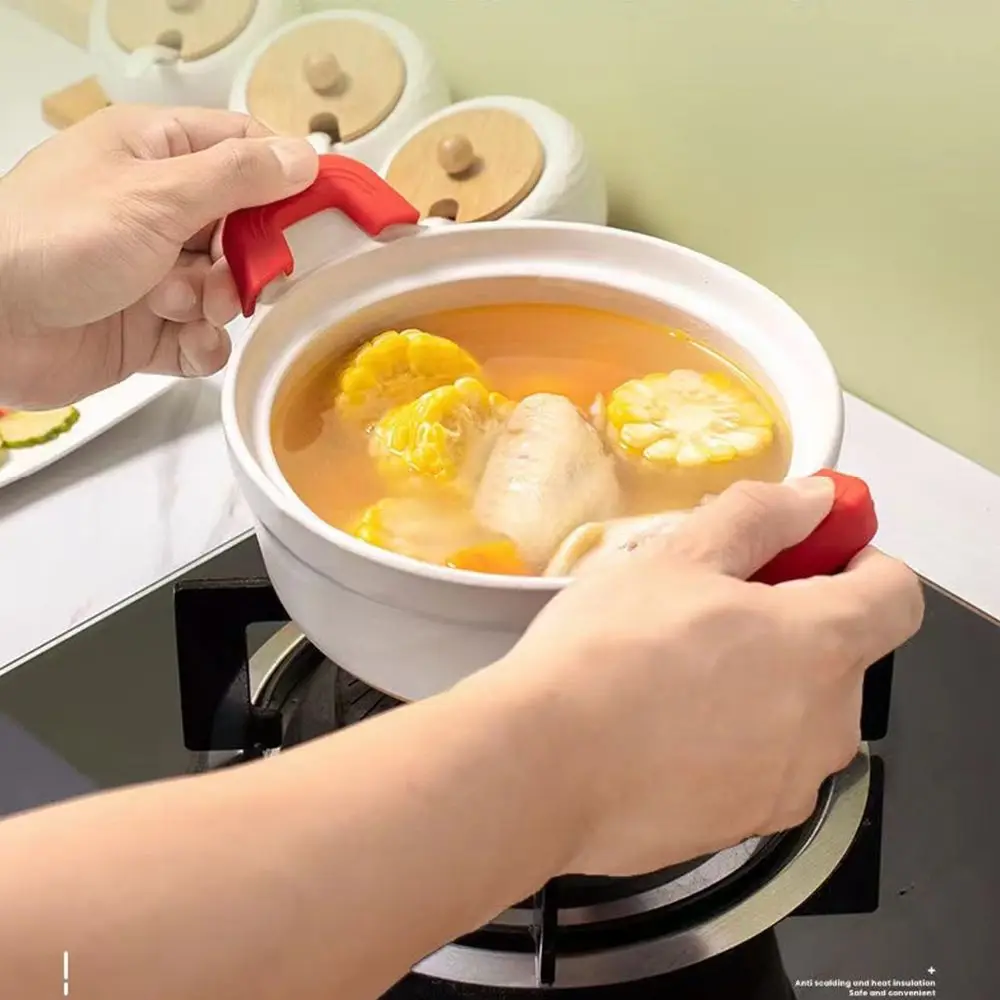 Non-Slip For Frying Cast Iron Skillet Pan Non Stick Pot Handle Protectors Insulation Clips Silicone Lid Pot Handle Cover