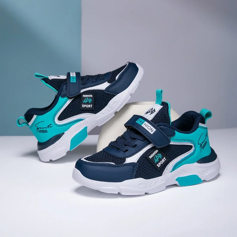 

2025New Sneakers Children Casual Sports Shoes for Boys Breathable Summer Mesh Kids Hook&Loop Students Girls School Running Shoes