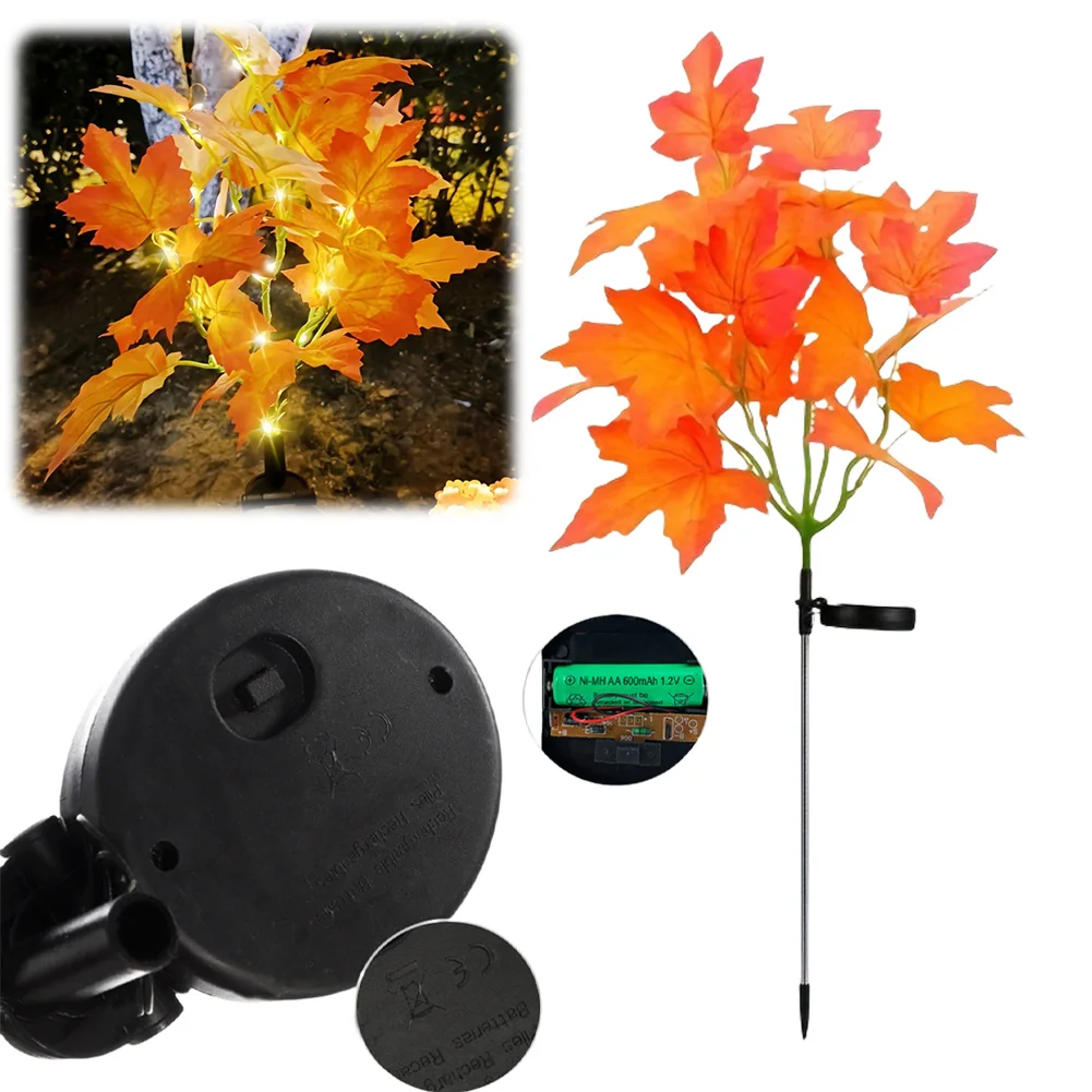 

Solar Outdoor Lights with Maple Leaf Solar Fall Light Waterproof Stake Light for Yard Pathway Thanksgiving Decorations