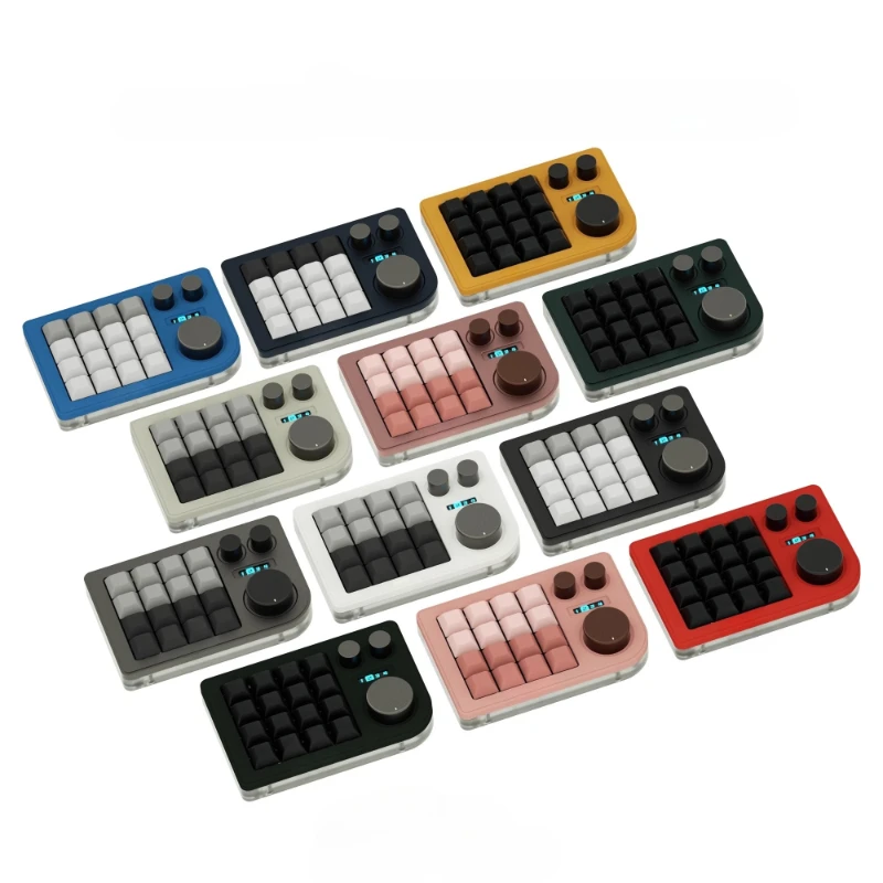

16 keys, keypad, three knobs, mechanical keyboard