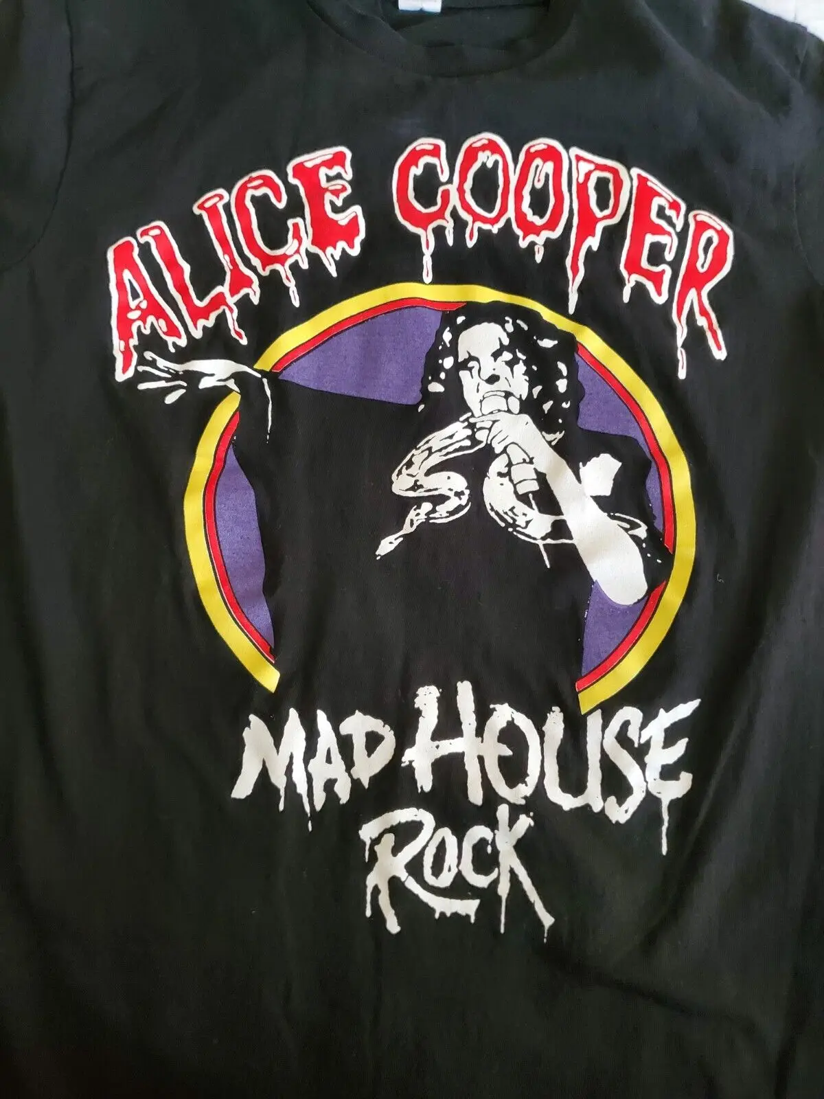 T-shirt unisexe Alice Cooper, tee-shirt Mad House Rock Medium