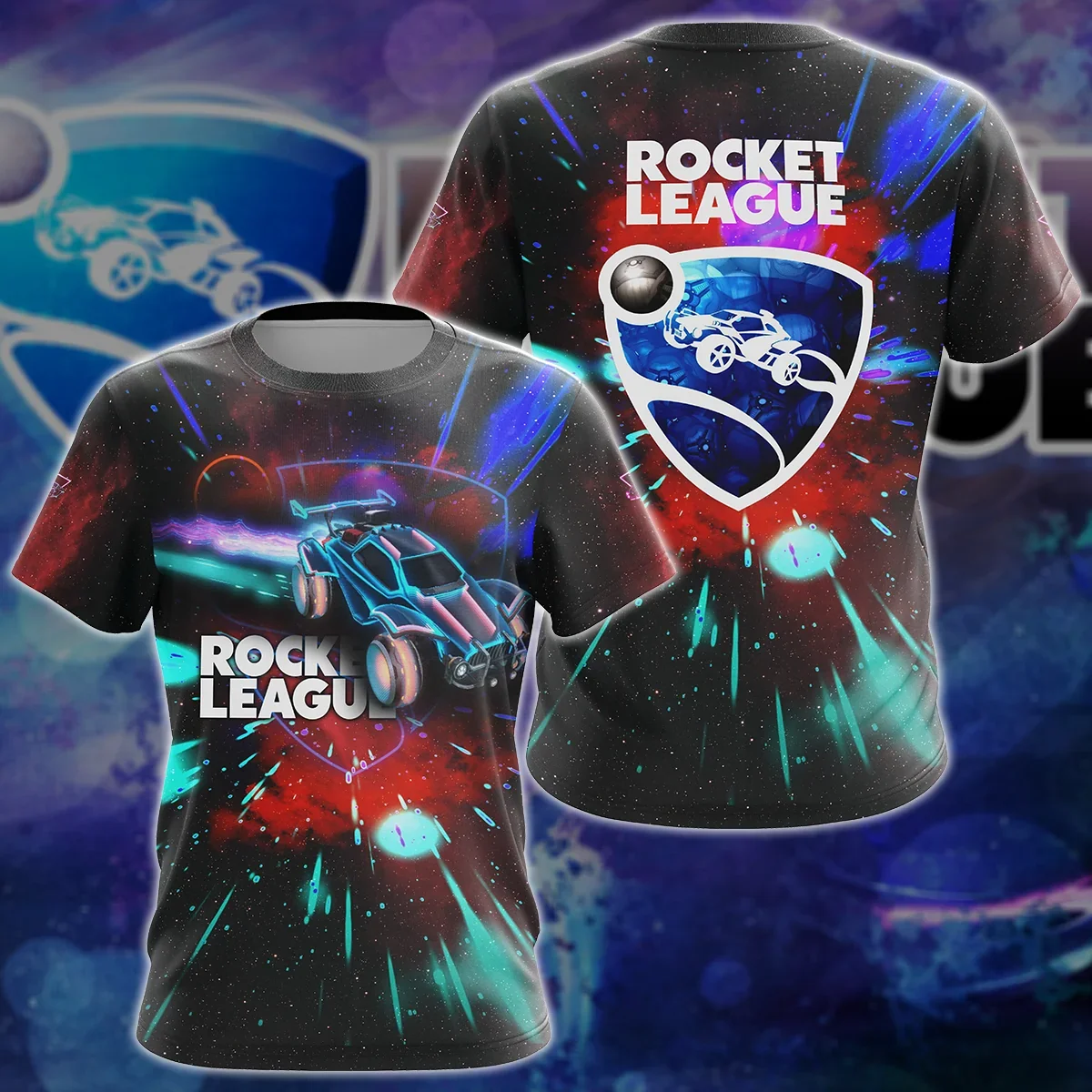 Rocket League 3D-Druck T-Shirt für Erwachsene und Kinder, Sommermode, lässig, kurzärmelig, Gaming-Grafik-T-Shirt, Streetwear, locker geschnittenes Oberteil mit Rundhalsausschnitt – Detail 5