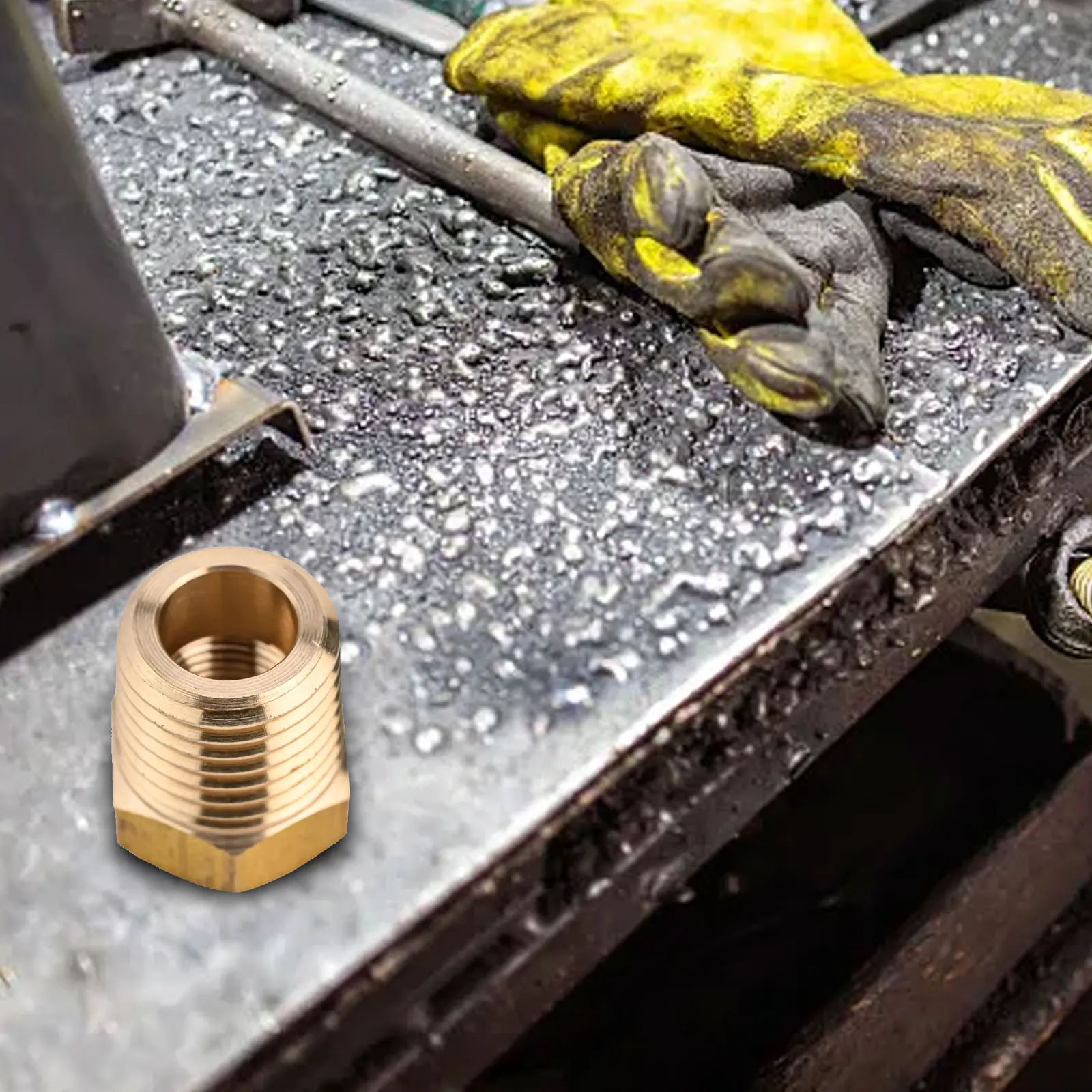 Threaded Adapter Fitting Brass 14 NPT Male To 18 NPT Female Pipe Reducer 1/4 NPT Male to 1/8 NPT Female Hexagonal Shape
