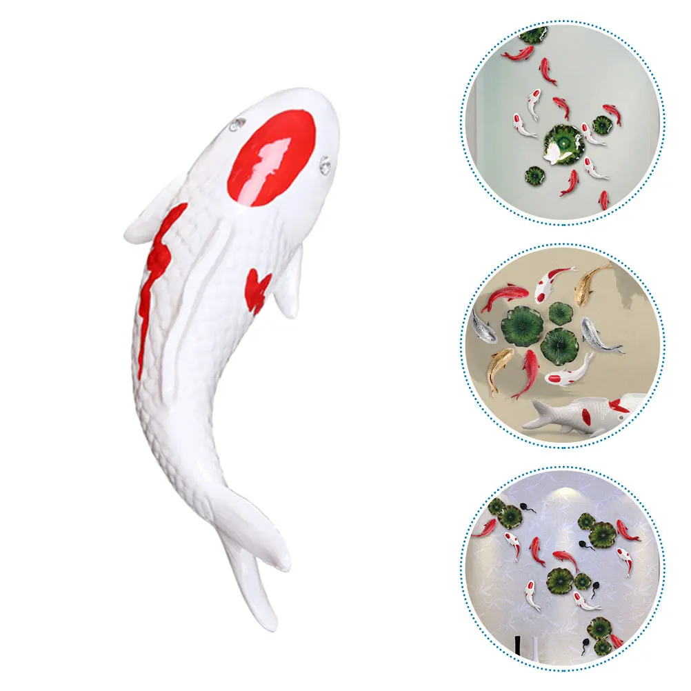 

Fish Wall Decor Resin Craft White Right 3D Room Bedroom Wall Hanging Art Home Decoration Fish Crafts