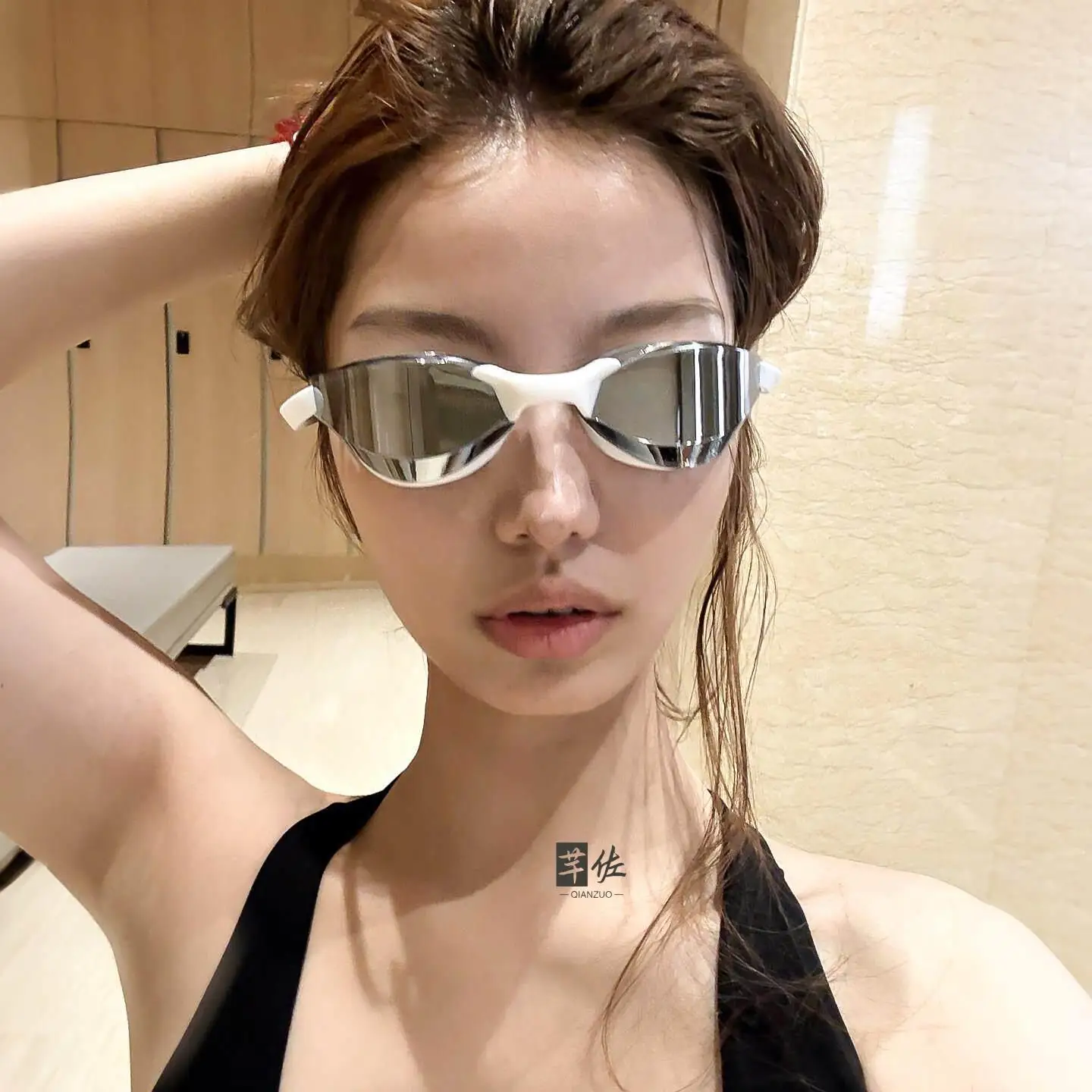 高精細水泳ゴーグル-曇り止め-防水-シリコン製-女性用-初心者向け-水泳レッスン用具