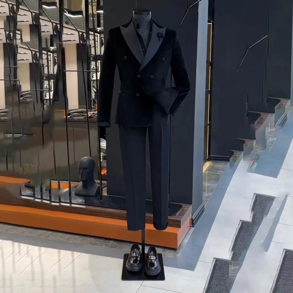 

Casual Classic 2 Pieces Men's Suit Jacket Pants Wedding Groom Tuxedo Business Formal Velvet Coat Blazer Set Trajes Para Hombre
