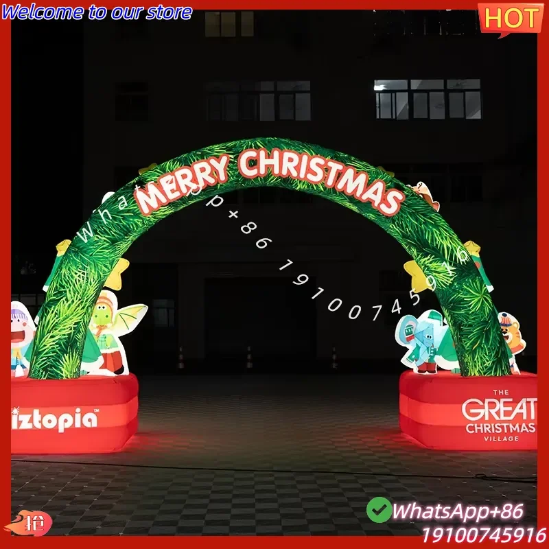 CE 360 Inflatable Custom Design Giant Inflatable Light Christmas Arch Advertising Inflatable Arches for Christmas Decoration