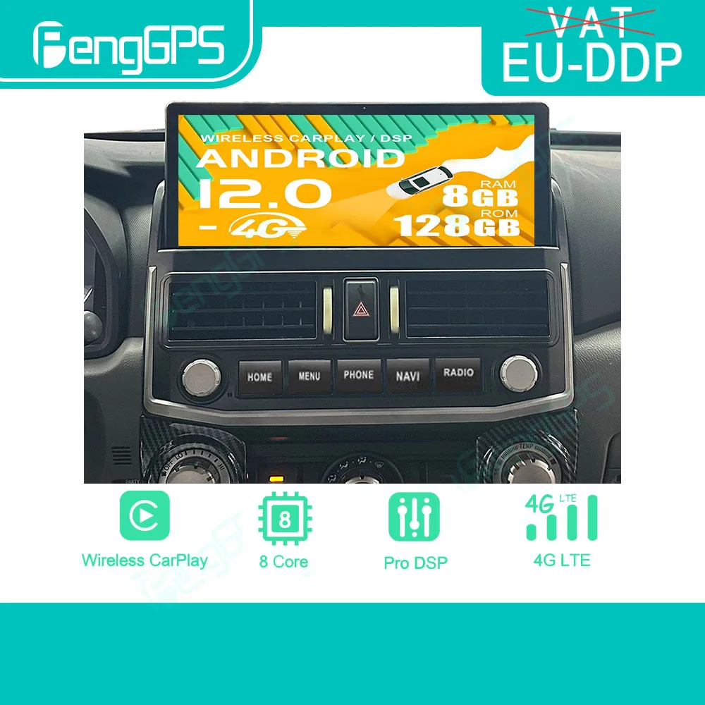 

Android 12 For Toyota Prado 150 2014-2017 For Style Vertical Screen Car Radio Multimedia Player Gps Navigation Carplay Dsp