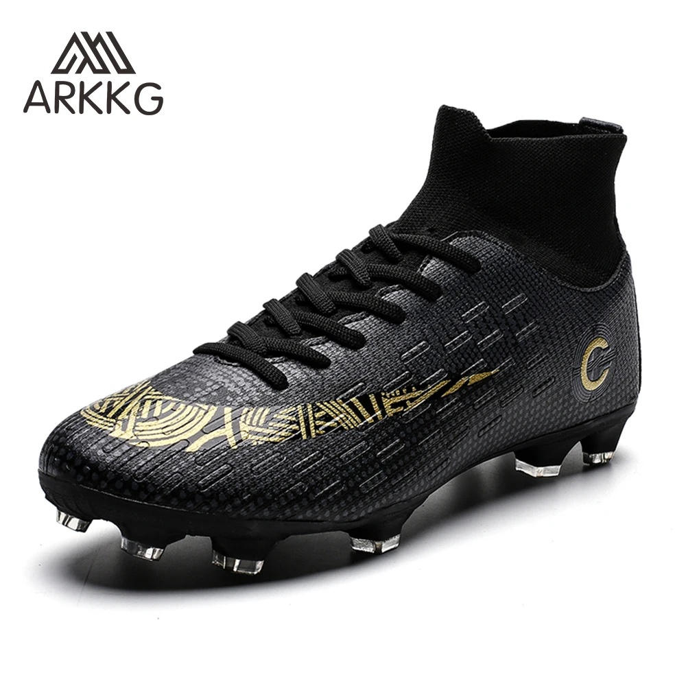 

ARKKG Men's High-top Soccer Shoes Youth Football TF/AG Non-slip Training Sports Shoes Men's Five-a-side Football Sports Shoes