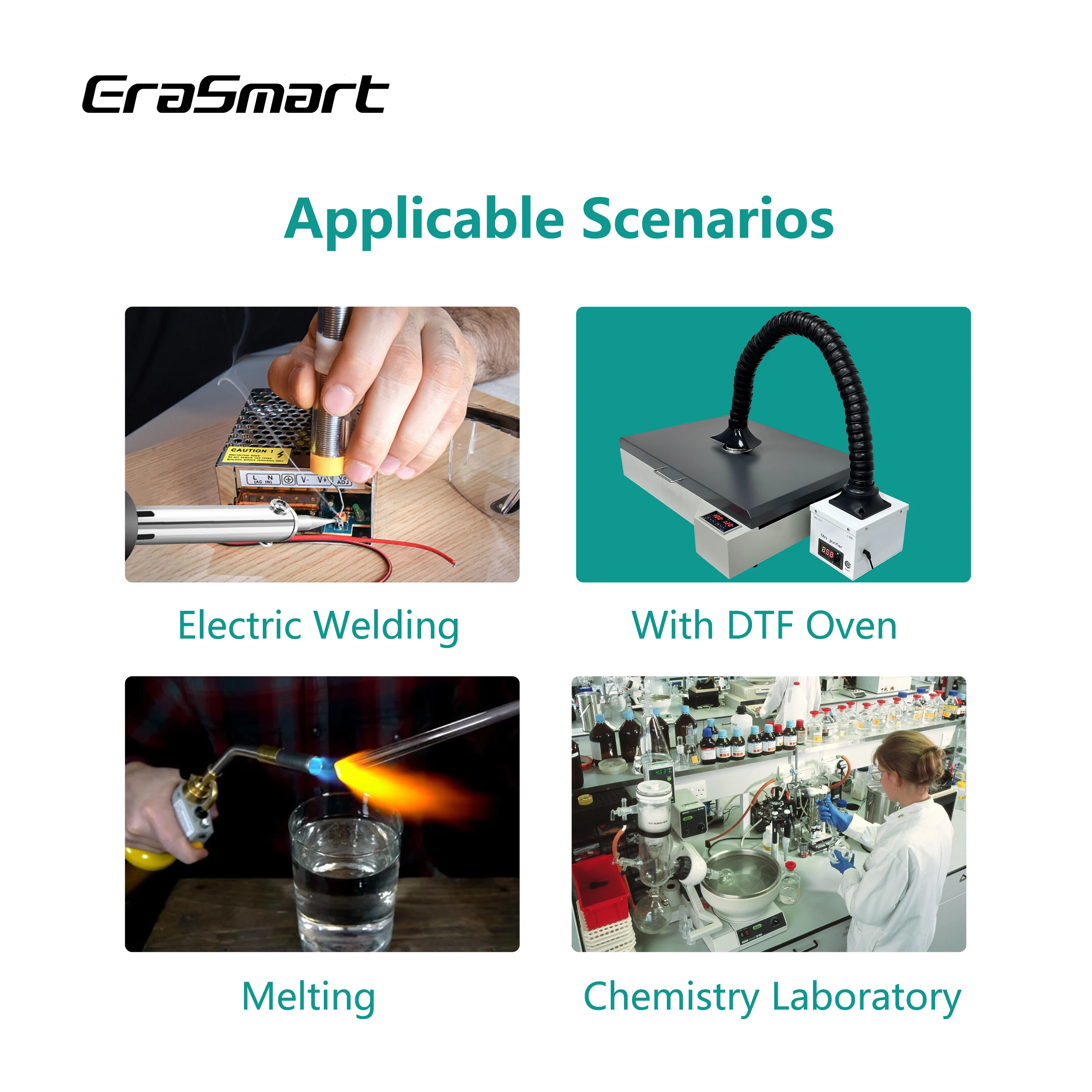 EraSmart Mini Small DTF Printer Smoke Absorber Filter Fume Extractor Air Purifier For Oven Powder Shaker Machine