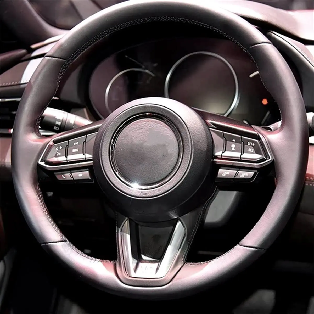 #30W (Black & Silver)Car Steering Wheel Panel Cover Trim KN1M-32-983 GRW3-32-983 for Mazda,Automotive Parts & Accessories